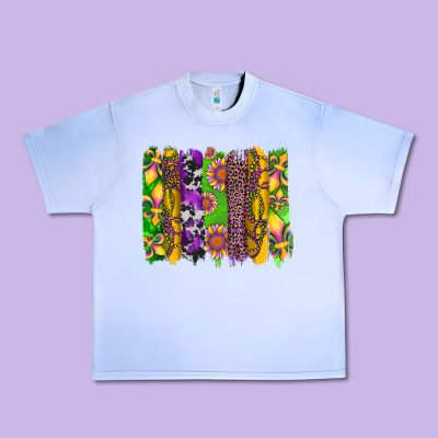 Mardi Gras Sunflower Fleur De Lis Leopard Cowhide Brushstrokes Urban Heavy Tee Designed By Artiststas