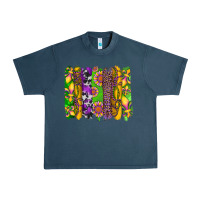 Midnight Navy mardi gras sunflower fleur de lis leopard cowhide brushstrokes Urban Heavy Tee - Artiststas