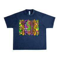 Navy mardi gras sunflower fleur de lis leopard cowhide brushstrokes Urban Heavy Tee - Artiststas