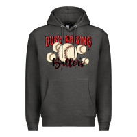Charcoal Heather busy raising ballers Premium Hoodie - MaliasSmallBusiness