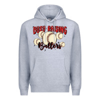 Heather Grey busy raising ballers Premium Hoodie - MaliasSmallBusiness