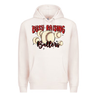 Pale Pink busy raising ballers Premium Hoodie - MaliasSmallBusiness