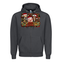 Smoke merry christmas farm animals Zipper Hoodie - RanaPortraitStore