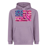 Lavender american flag and  cancer ribbon pattern Heavyweight Hoodie - AdoDesignShop