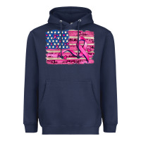 Navy american flag and  cancer ribbon pattern Heavyweight Hoodie - AdoDesignShop