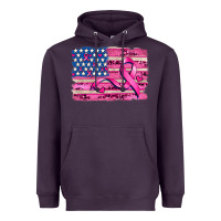 Plum american flag and  cancer ribbon pattern Heavyweight Hoodie - AdoDesignShop