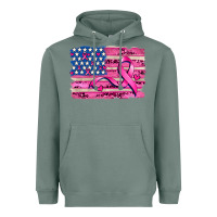 Sage american flag and  cancer ribbon pattern Heavyweight Hoodie - AdoDesignShop