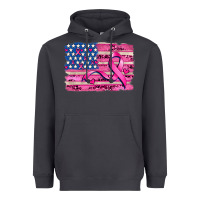 Smoke american flag and  cancer ribbon pattern Heavyweight Hoodie - AdoDesignShop