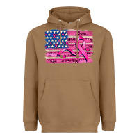 Toasted Coconut american flag and  cancer ribbon pattern Heavyweight Hoodie - AdoDesignShop