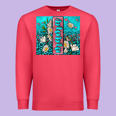 Turquoise Leopard Mama Premium Sweatshirt Designed By Adodesignshop