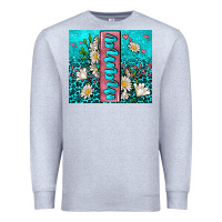 Heather Grey turquoise leopard mama Premium Sweatshirt - AdoDesignShop