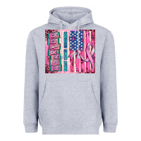 Heather Grey warrior breast cancer and american flag Heavyweight Hoodie - AdoDesignShop