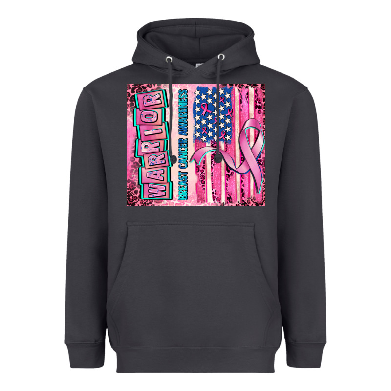 Warrior Breast Cancer And American Flag Heavyweight Hoodie by AdoDesignShop | Teevron