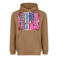 Toasted Coconut warrior breast cancer and american flag Heavyweight Hoodie - AdoDesignShop