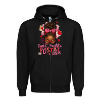 Black cupid's favorite postal worker afro messy bun Zipper Hoodie - texasbilliewilder