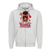 Dove Grey cupid's favorite postal worker afro messy bun Zipper Hoodie - texasbilliewilder