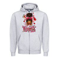 Heather Grey cupid's favorite postal worker afro messy bun Zipper Hoodie - texasbilliewilder
