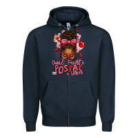 Navy cupid's favorite postal worker afro messy bun Zipper Hoodie - texasbilliewilder