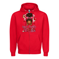 Red cupid's favorite postal worker afro messy bun Zipper Hoodie - texasbilliewilder