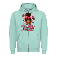 Seafoam cupid's favorite postal worker afro messy bun Zipper Hoodie - texasbilliewilder