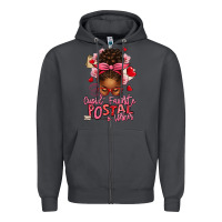 Smoke cupid's favorite postal worker afro messy bun Zipper Hoodie - texasbilliewilder