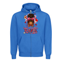 True Royal cupid's favorite postal worker afro messy bun Zipper Hoodie - texasbilliewilder