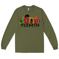 Army Green JUNE TEENTH Long Sleeve Tee - Zillion Design Studio