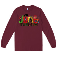 Burgundy JUNE TEENTH Long Sleeve Tee - Zillion Design Studio