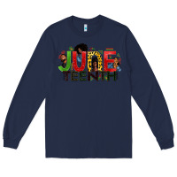 Navy JUNE TEENTH Long Sleeve Tee - Zillion Design Studio