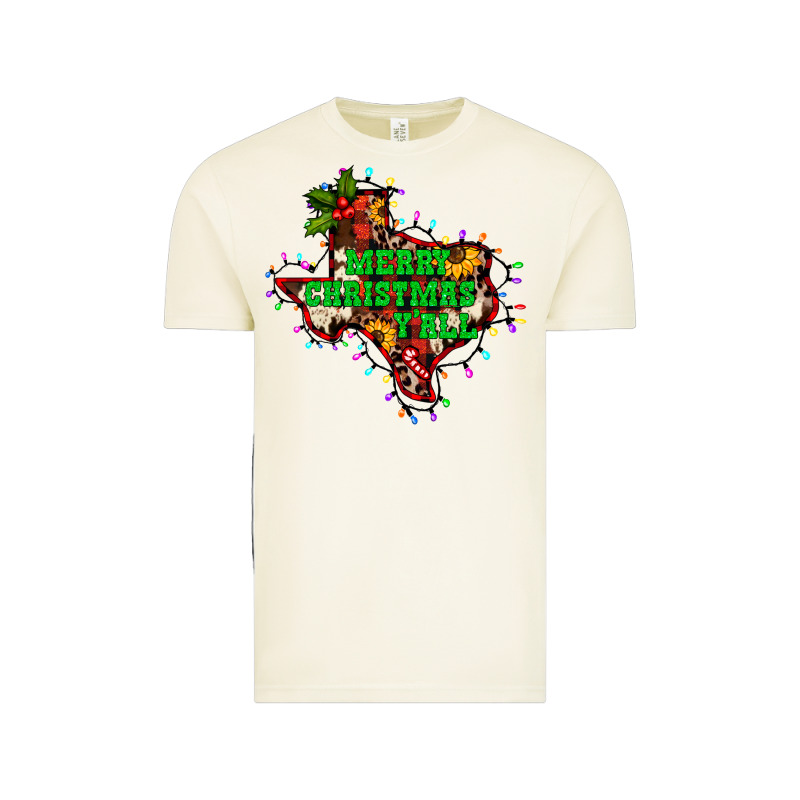 Merry Christmas Y'all Texas Map Vintage Tee by BarkalooDesign | Teevron
