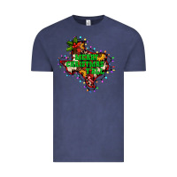 Vintage Denim merry Christmas y'all Texas map Vintage Tee - BarkalooDesign