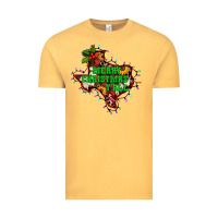 Vintage Mustard merry Christmas y'all Texas map Vintage Tee - BarkalooDesign