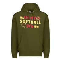 Army Green in my softball era Premium Hoodie - MaliasSmallBusiness