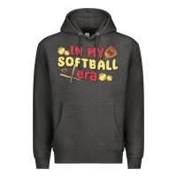 Charcoal Heather in my softball era Premium Hoodie - MaliasSmallBusiness