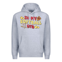 Heather Grey in my softball era Premium Hoodie - MaliasSmallBusiness