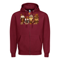 Burgundy melanin afro coffee cups Zipper Hoodie - Zillion Design Studio