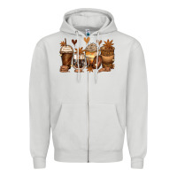 Dove Grey melanin afro coffee cups Zipper Hoodie - Zillion Design Studio