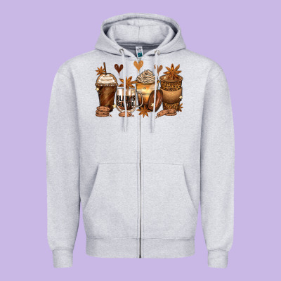 Melanin Afro Coffee Cups Zipper Hoodie Designed By Zillion Design Studio
