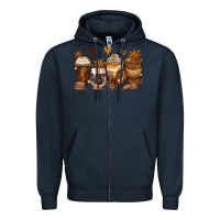 Navy melanin afro coffee cups Zipper Hoodie - Zillion Design Studio