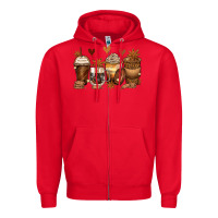 Red melanin afro coffee cups Zipper Hoodie - Zillion Design Studio
