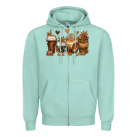 Seafoam melanin afro coffee cups Zipper Hoodie - Zillion Design Studio