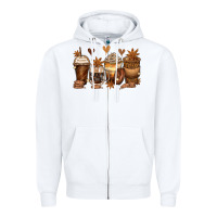 White melanin afro coffee cups Zipper Hoodie - Zillion Design Studio