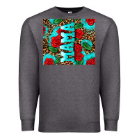 Charcoal Heather rose leopard mama Premium Sweatshirt - AdoDesignShop