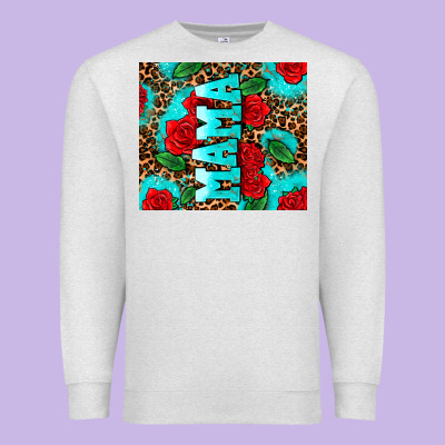 Rose Leopard Mama Premium Sweatshirt Designed By Adodesignshop