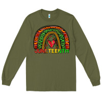 Army Green juneteenth rainbow Long Sleeve Tee - Zillion Design Studio
