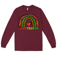 Burgundy juneteenth rainbow Long Sleeve Tee - Zillion Design Studio