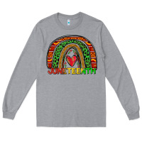 Heather Grey juneteenth rainbow Long Sleeve Tee - Zillion Design Studio