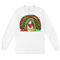 White juneteenth rainbow Long Sleeve Tee - Zillion Design Studio