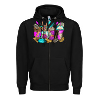 Black hair hustler coffee cups Zipper Hoodie - Zillion Design Studio