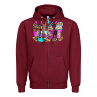 Burgundy hair hustler coffee cups Zipper Hoodie - Zillion Design Studio